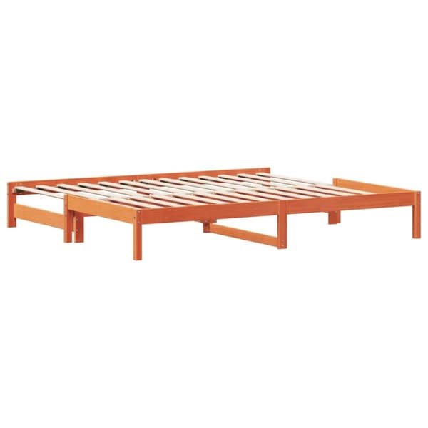 vidaXL Vuodesohva rullilla vahanruskea 90x200 cm täysi mänty -  Sängyt & sängynrungot