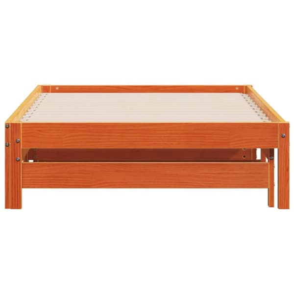 vidaXL Vuodesohva rullilla vahanruskea 90x200 cm täysi mänty -  Sängyt & sängynrungot