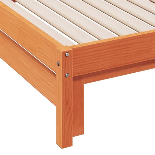 vidaXL Vuodesohva rullilla vahanruskea 90x200 cm täysi mänty -  Sängyt & sängynrungot