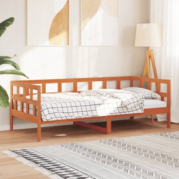 vidaXL Sohvasänky vahanruskea 80x200 cm täysi mänty -  Sängyt & sängynrungot