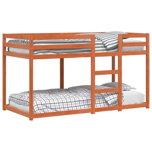 vidaXL Våningssäng vaxad brun 90x190 cm massiv furu -  Sängar & sängramar