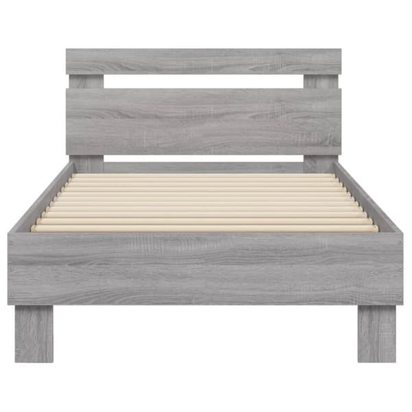 vidaXL Sängynrunko päädyllä harmaa Sonoma 90x190 cm tekninen puu -  Sängyt & sängynrungot