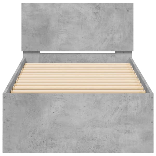 vidaXL Sängynrunko päädyllä betoninharmaa 75x190 cm tekninen puu -  Sängyt & sängynrungot