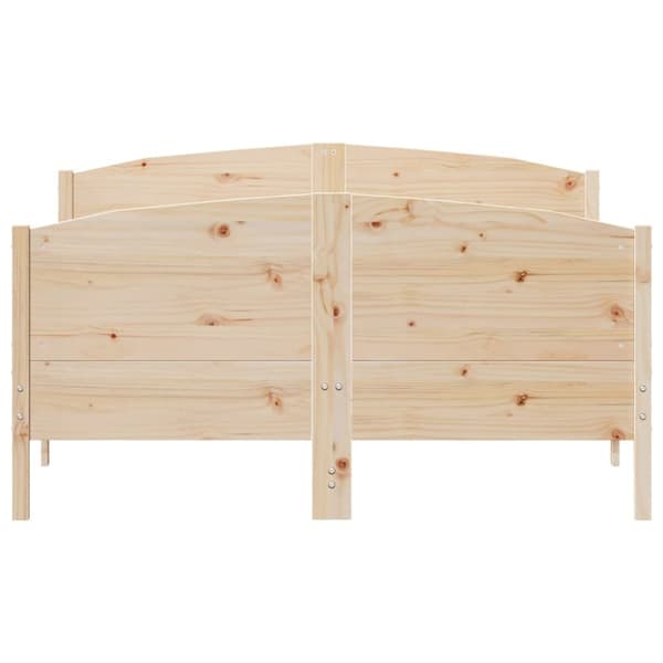 vidaXL Sängram med huvudgavel 135x190 cm massiv furu -  Sängar & sängramar
