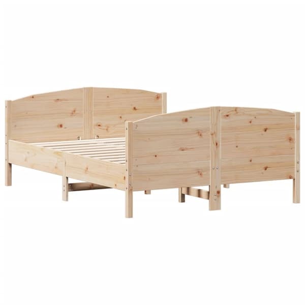 vidaXL Sängram med huvudgavel 135x190 cm massiv furu -  Sängar & sängramar