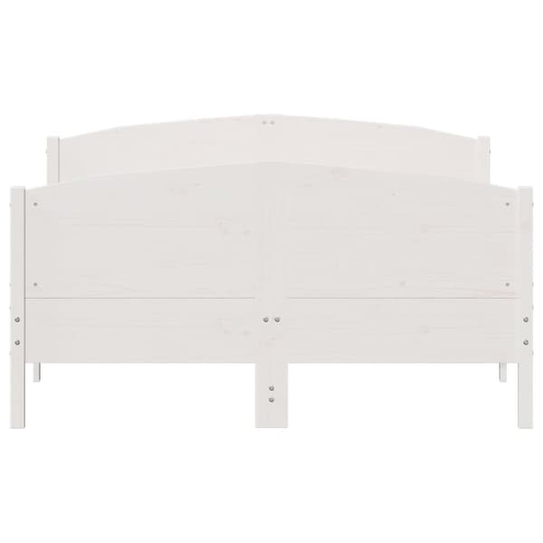 vidaXL sengeramme med sengegavl 160x200 cm massivt fyrretræ hvid - Senge & sengeramme
