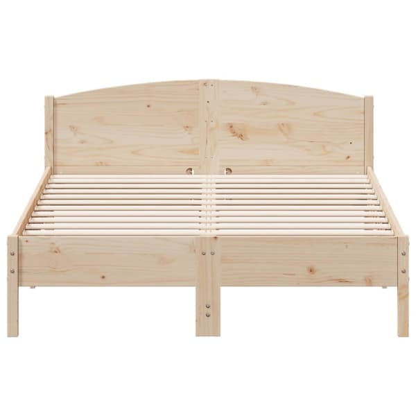 vidaXL sengeramme med sengegavl 120x200 cm massivt fyrretræ hvid -  Senge & sengeramme