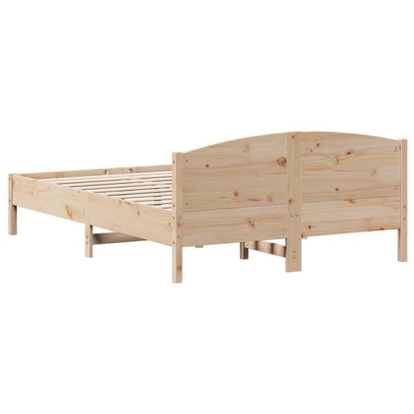 vidaXL sengeramme med sengegavl 120x200 cm massivt fyrretræ hvid -  Senge & sengeramme