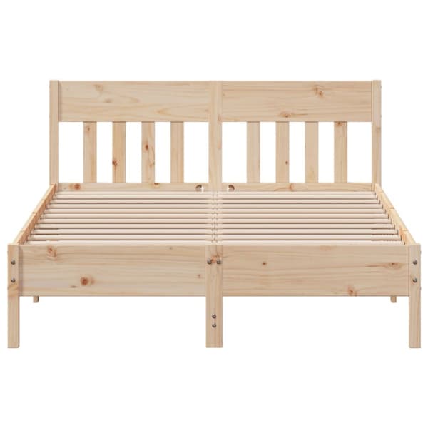 vidaXL sengeramme med sengegavl 160x200 cm massivt fyrretræ - Senge & sengeramme