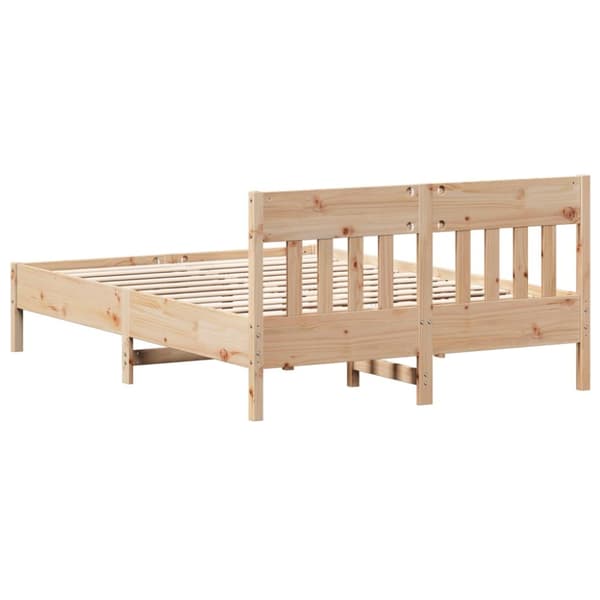 vidaXL sengeramme med sengegavl 160x200 cm massivt fyrretræ - Senge & sengeramme