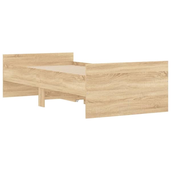 vidaXL sengeramme med skuffer 75x190 cm Small Single sonoma-eg - Senge & sengeramme