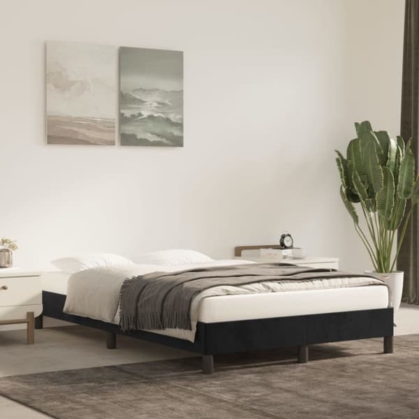 vidaXL sengeramme 120x190 cm fløjl sort - Senge & sengeramme