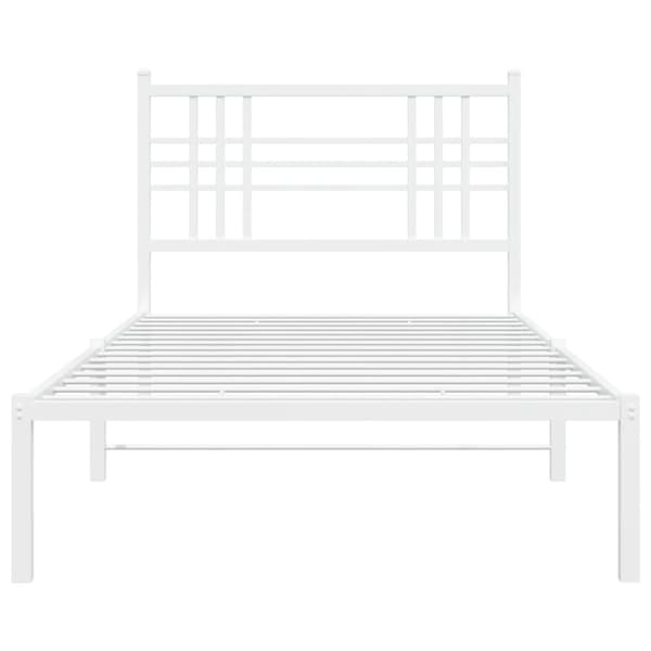vidaXL sengeramme med sengegavl 90x200 cm metal hvid - Senge & sengeramme