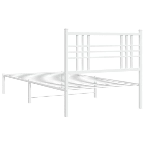 vidaXL sengeramme med sengegavl 90x200 cm metal hvid -  Senge & sengeramme