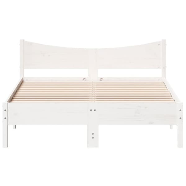 vidaXL sengeramme 140x200 cm massivt fyrretræ hvid -  Senge & sengeramme