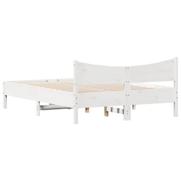 vidaXL sengeramme 140x200 cm massivt fyrretræ hvid - Senge & sengeramme