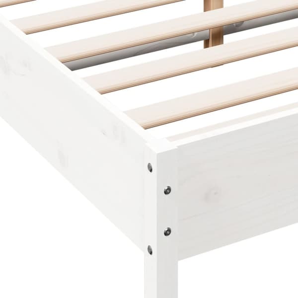 vidaXL sengeramme 140x200 cm massivt fyrretræ hvid -  Senge & sengeramme