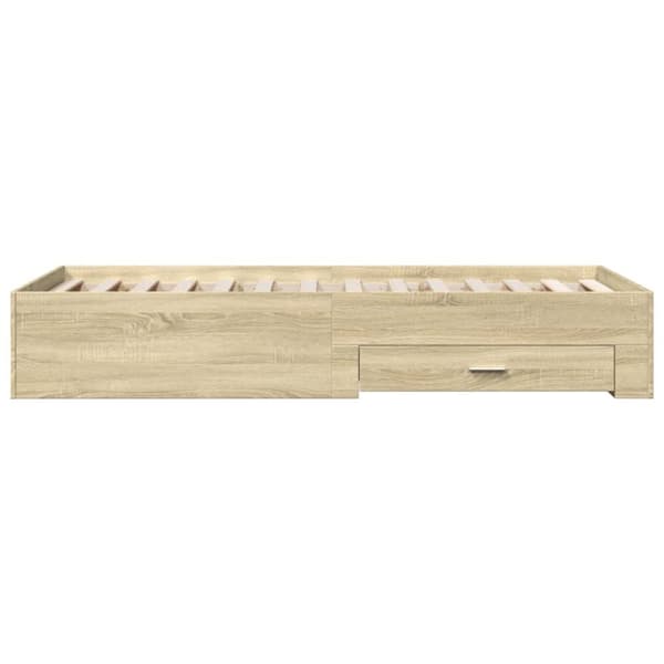 vidaXL sengeramme med skuffer 100x200 cm konstrueret træ sonoma-eg - Senge & sengeramme