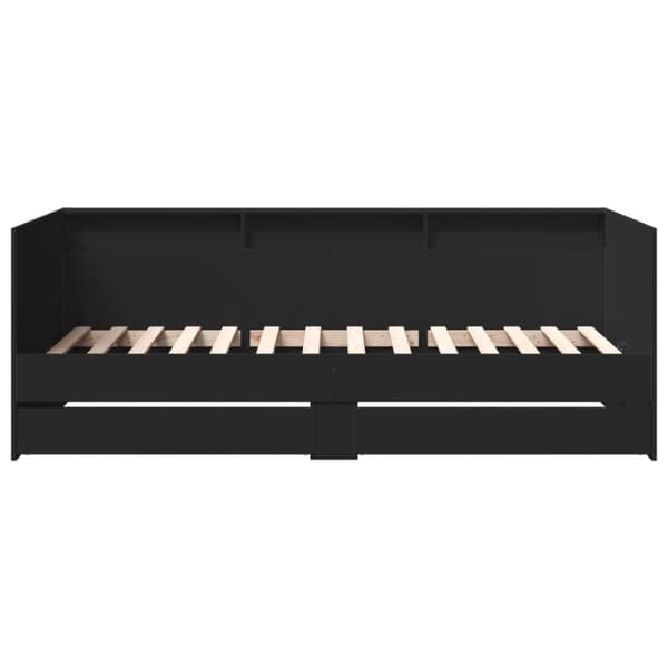 vidaXL Vuodesohva laatikoilla musta 100x200 cm tekninen puu -  Sängyt & sängynrungot
