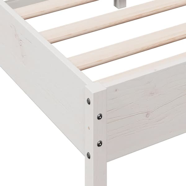 vidaXL sengeramme med sengegavl 90x190 cm massivt fyrretræ hvid -  Senge & sengeramme