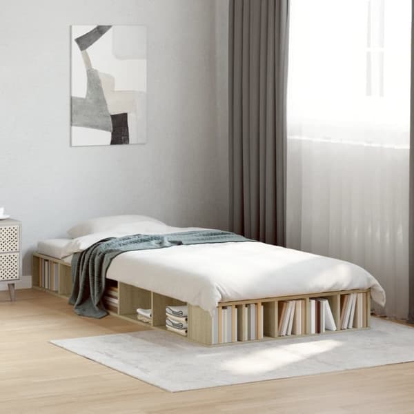 vidaXL sengeramme 90x190 cm konstrueret træ sonoma-eg - Senge & sengeramme