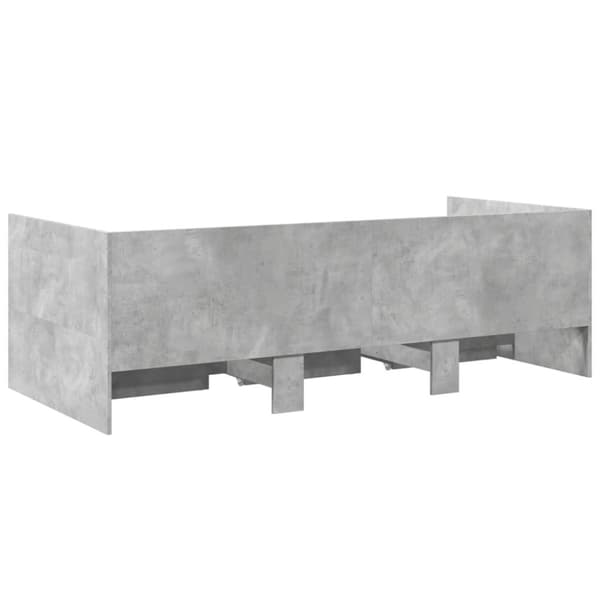 vidaXL daybed med skuffer 90x190 cm konstrueret træ betongrå -  Senge & sengeramme