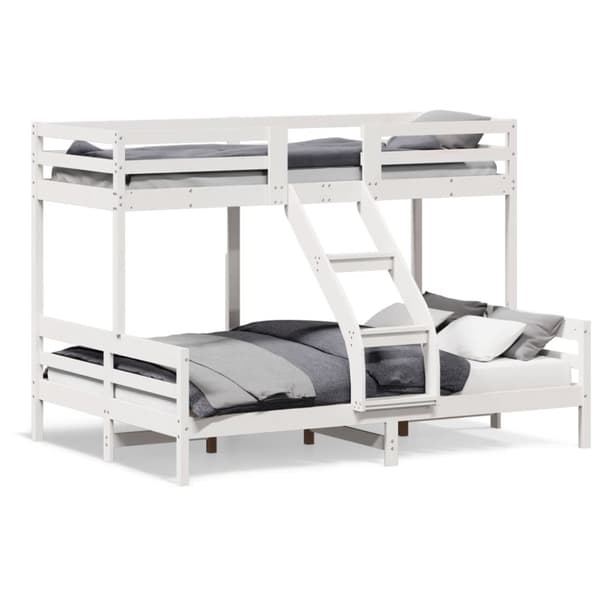 vidaXL Våningssäng 80x200/140x200 cm vit massiv furu -  Sängar & sängramar