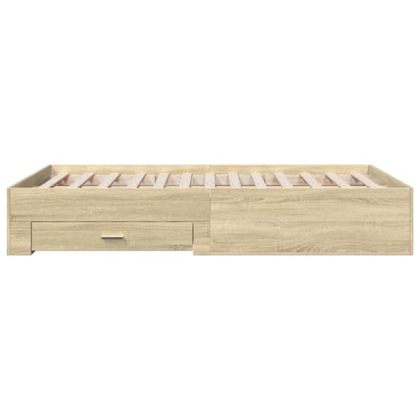 vidaXL sengeramme med skuffer 140x190 cm konstrueret træ sonoma-eg - Senge & sengeramme