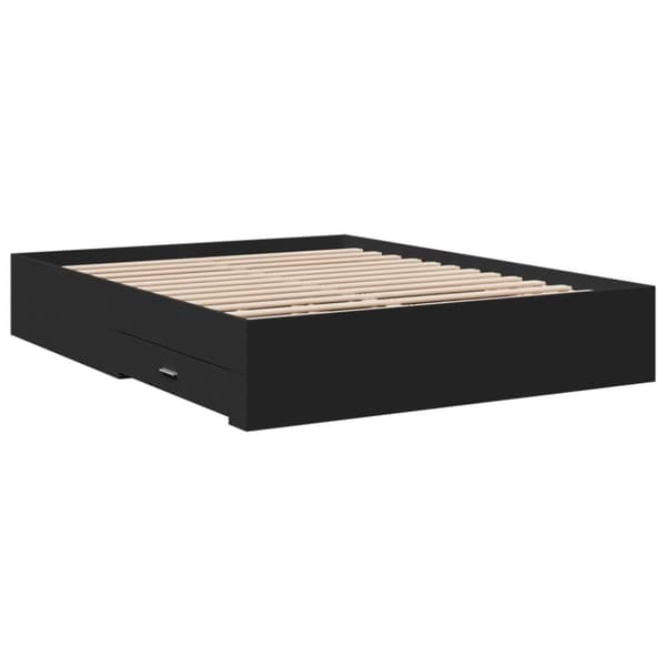 vidaXL sengeramme med skuffer 160x200 cm konstrueret træ sort - Senge & sengeramme