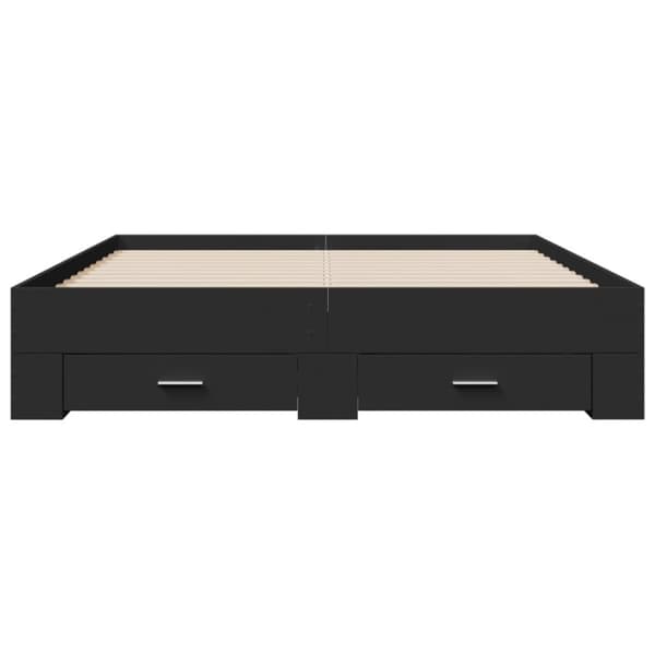 vidaXL sengeramme med skuffer 160x200 cm konstrueret træ sort - Senge & sengeramme