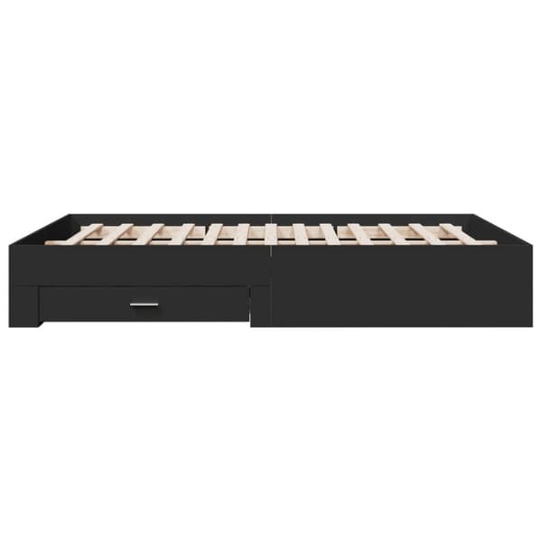 vidaXL sengeramme med skuffer 160x200 cm konstrueret træ sort - Senge & sengeramme
