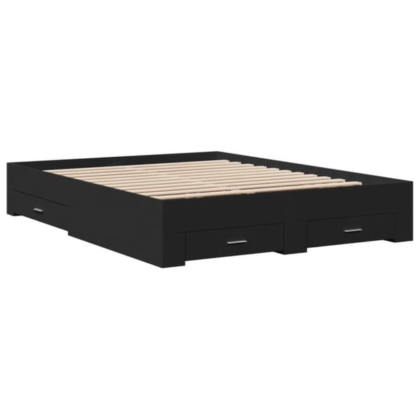 vidaXL sengeramme med skuffer 160x200 cm konstrueret træ sort - Senge & sengeramme