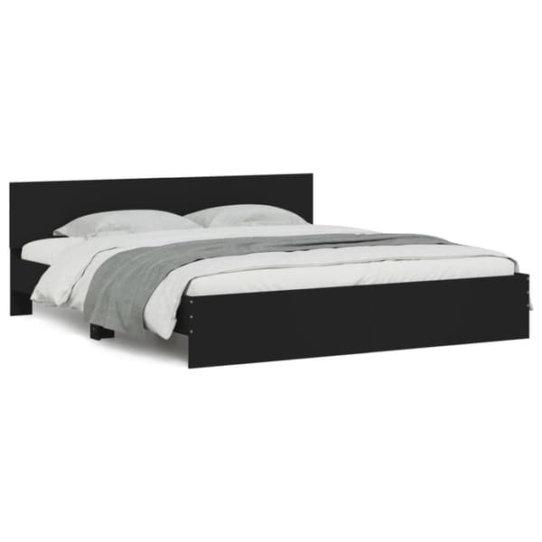 vidaXL sengeramme med sengegavl 200x200 cm sort - Senge & sengeramme