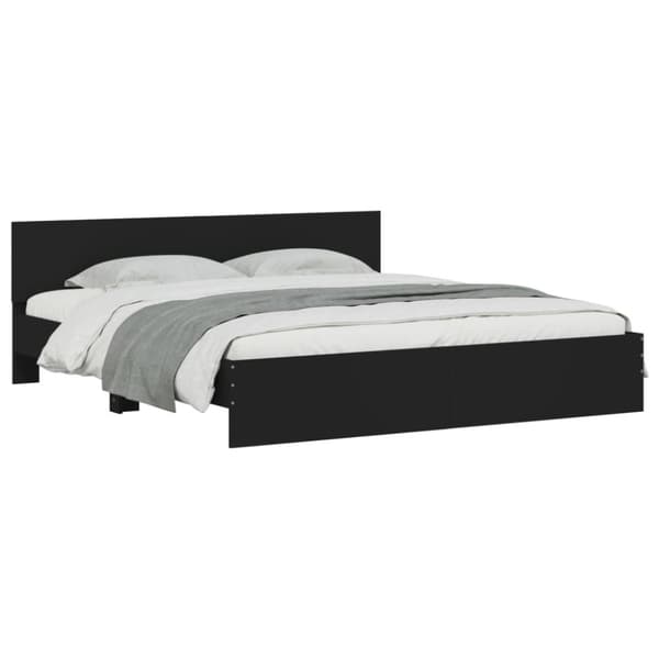 vidaXL sengeramme med sengegavl 200x200 cm sort - Senge & sengeramme