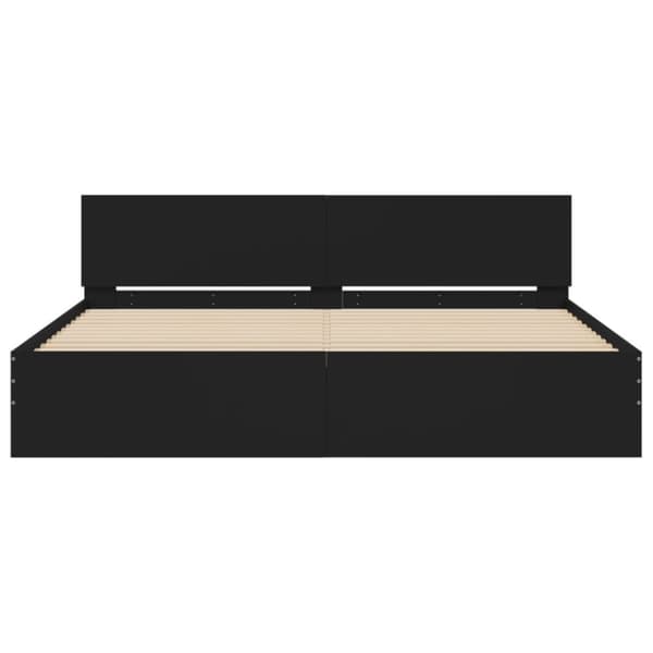 vidaXL sengeramme med sengegavl 200x200 cm sort - Senge & sengeramme