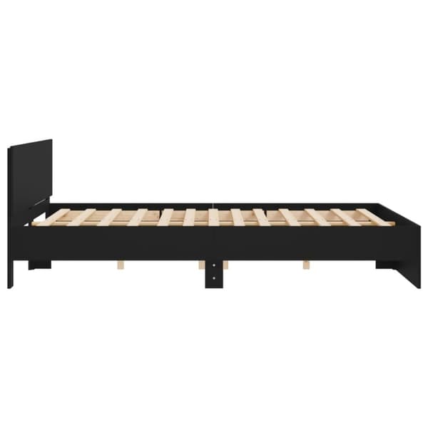 vidaXL sengeramme med sengegavl 200x200 cm sort - Senge & sengeramme