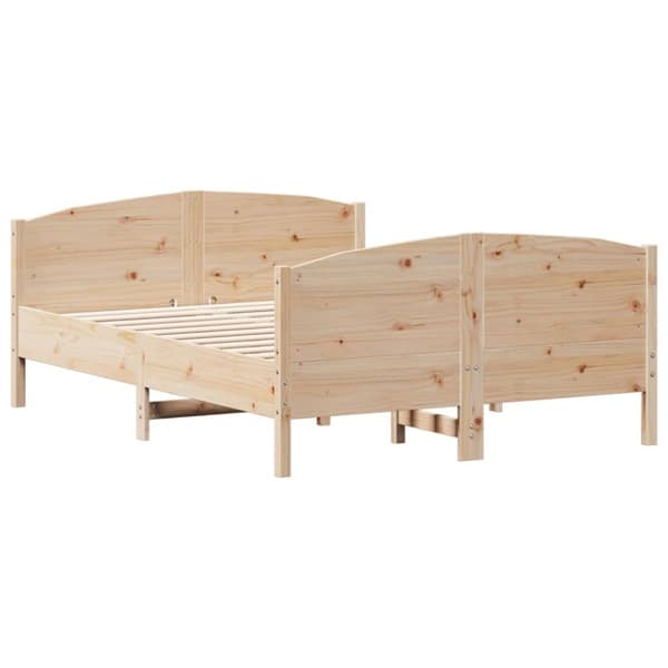 vidaXL sengeramme med sengegavl 120x200 cm massivt fyrretræ hvid - Senge & sengeramme