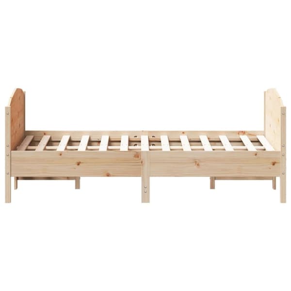 vidaXL sengeramme med sengegavl 120x200 cm massivt fyrretræ hvid - Senge & sengeramme