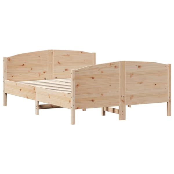 vidaXL sengeramme med sengegavl 120x200 cm massivt fyrretræ hvid - Senge & sengeramme