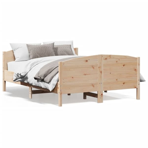 vidaXL sengeramme med sengegavl 120x200 cm massivt fyrretræ hvid - Senge & sengeramme