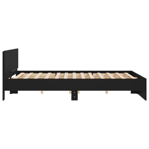 vidaXL Sängynrunko päädyllä musta 180x200 cm - Sängyt & sängynrungot