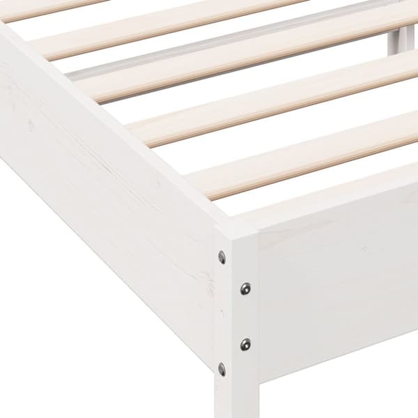 vidaXL Sängram med huvudgavel vit 90x190 cm massiv furu -  Sängar & sängramar