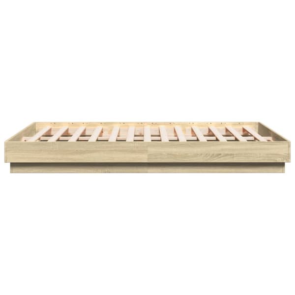 vidaXL sengeramme med LED-lys 160x200 cm sonoma-eg -  Senge & sengeramme