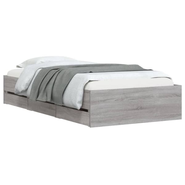 vidaXL sengeramme med skuffer 90x190 cm konstrueret træ grå sonoma-eg -  Senge & sengeramme