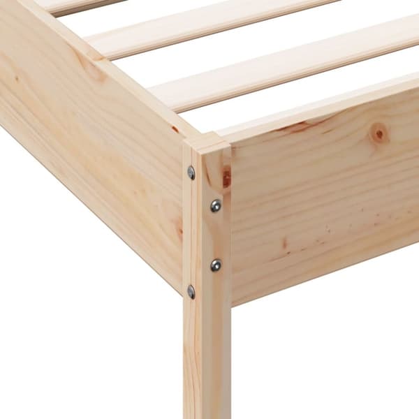 vidaXL sengestel 90x190 cm massivt fyrretræ grå -  Senge & sengeramme