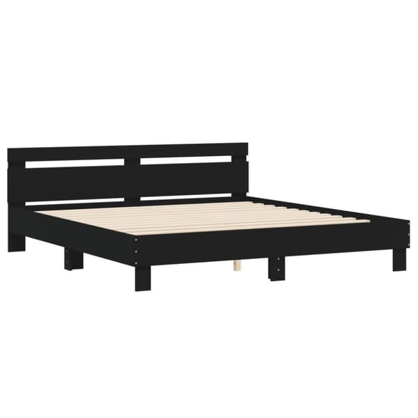 vidaXL sengeramme med sengegavl 180x200 cm konstrueret træ sort - Senge & sengeramme