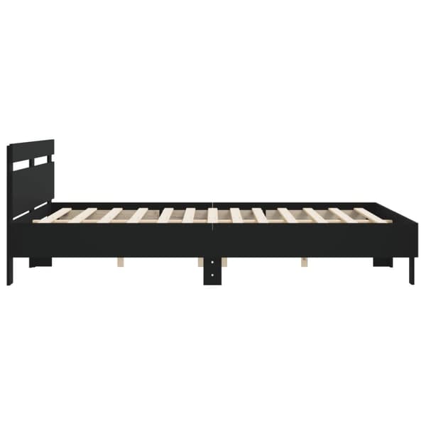 vidaXL sengeramme med sengegavl 180x200 cm konstrueret træ sort - Senge & sengeramme