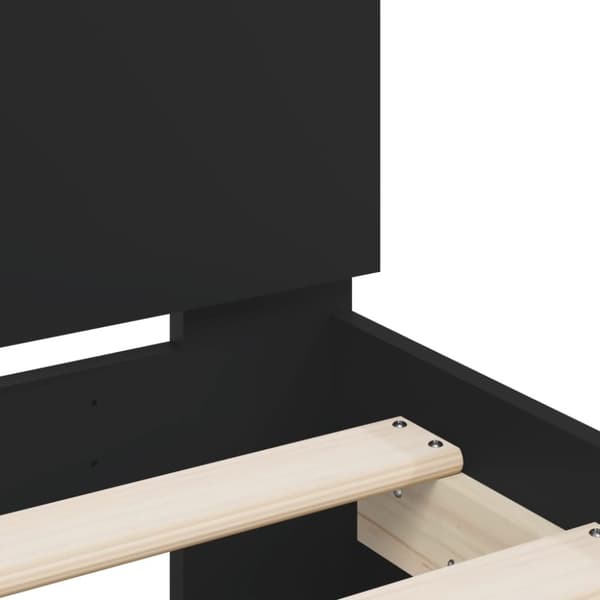 vidaXL sengeramme med sengegavl 180x200 cm konstrueret træ sort -  Senge & sengeramme