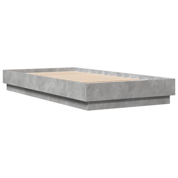 vidaXL sengeramme med LED-lys 90x190 cm betongrå - Senge & sengeramme