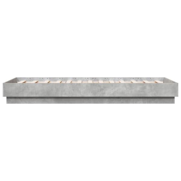 vidaXL sengeramme med LED-lys 90x190 cm betongrå - Senge & sengeramme